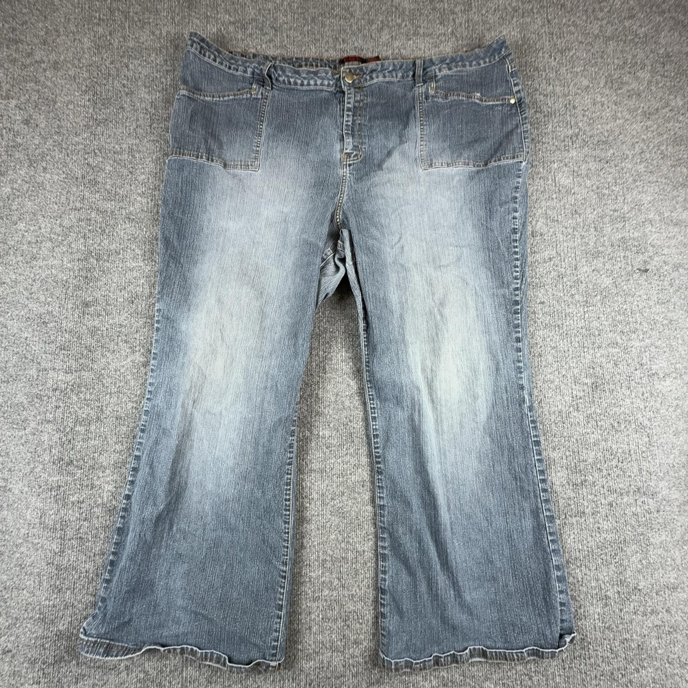 VTG Zana Di Jeans Womens 32 Medium‎ Wash Blue Relaxed Wide Leg Stretch Denim Y2K